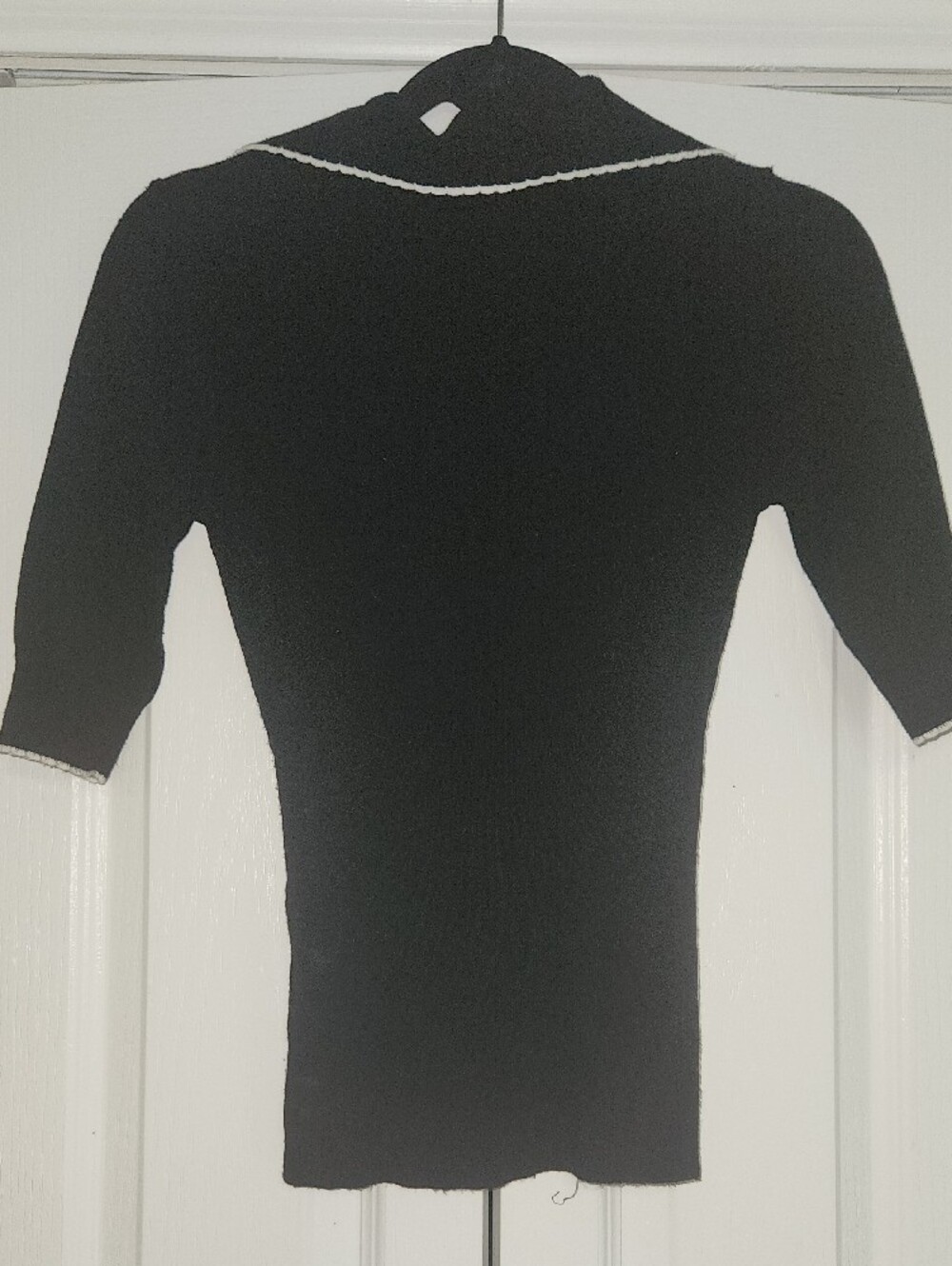 bebe Black Short Sleeved Sweater with Crystal Stud Detailing - Picture 7 of 7